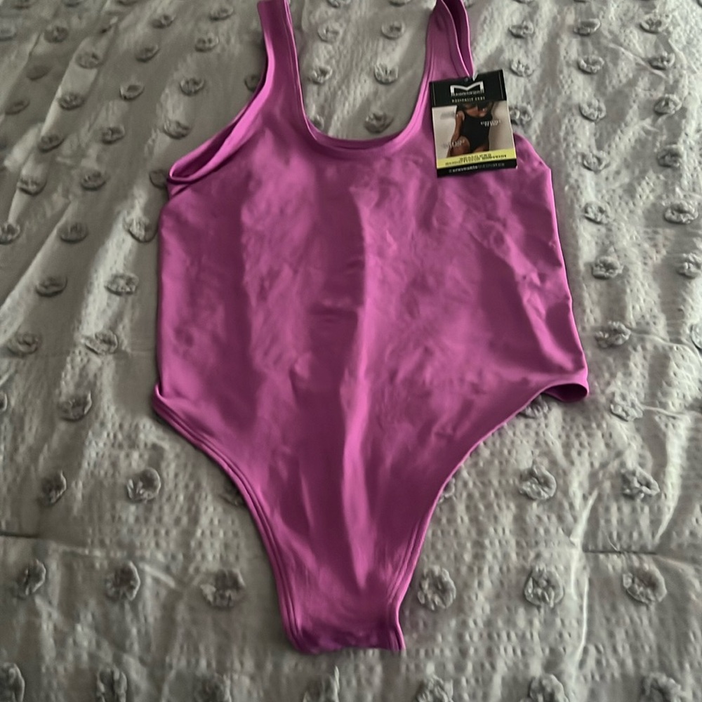 NWT Maidenform thong body suit in a purple/lialic color